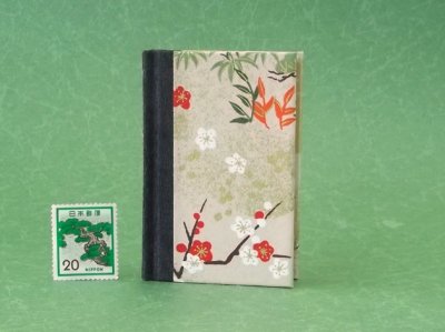 画像2: 和紙表紙の小倉百人一首豆本（梅と松）