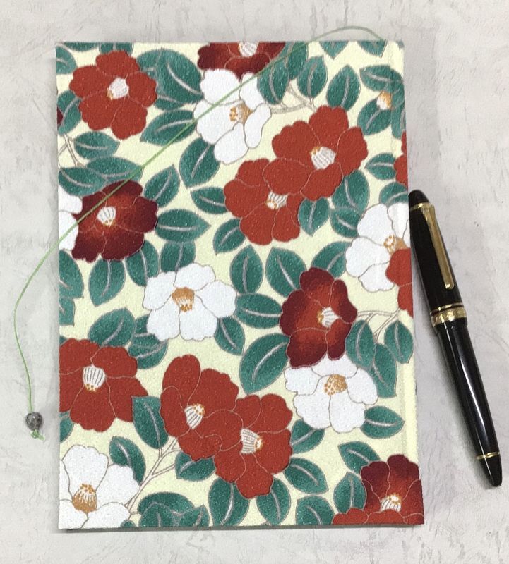 ◎山茶花の表紙の「ノ-トbook」 A5判 108ぺいじ ◎京都手作りお散歩