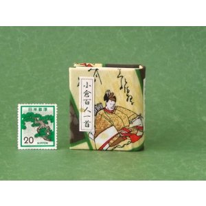 画像: 【丸背】小倉百人一首豆本(からくれなゐに-茶）