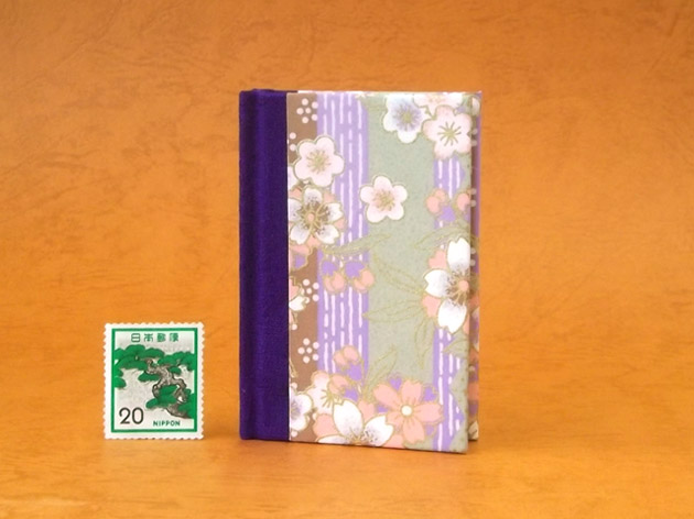 画像2: 和紙表紙の小倉百人一首豆本（深紫桜）